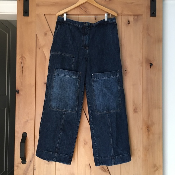 Alembika Pants - ALEMBIKA Large Front Pockets Denim Wide Leg Pants XL Size 4